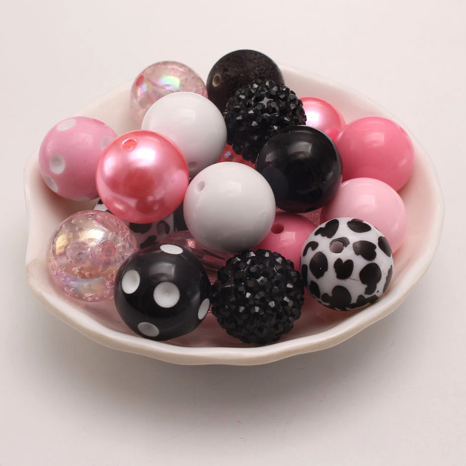 Wholesale 50 PCS 20MM Acrylic Bubblegum Beads Mixed Color Beads